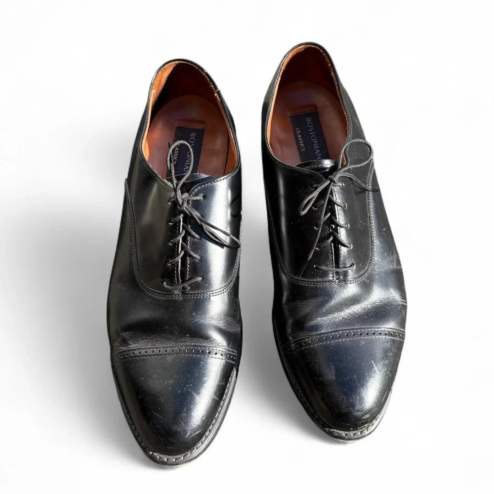 Vintage Bostonian Black Leather Oxford Dress Shoes